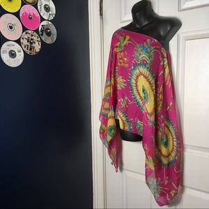 Tropical feather shawl